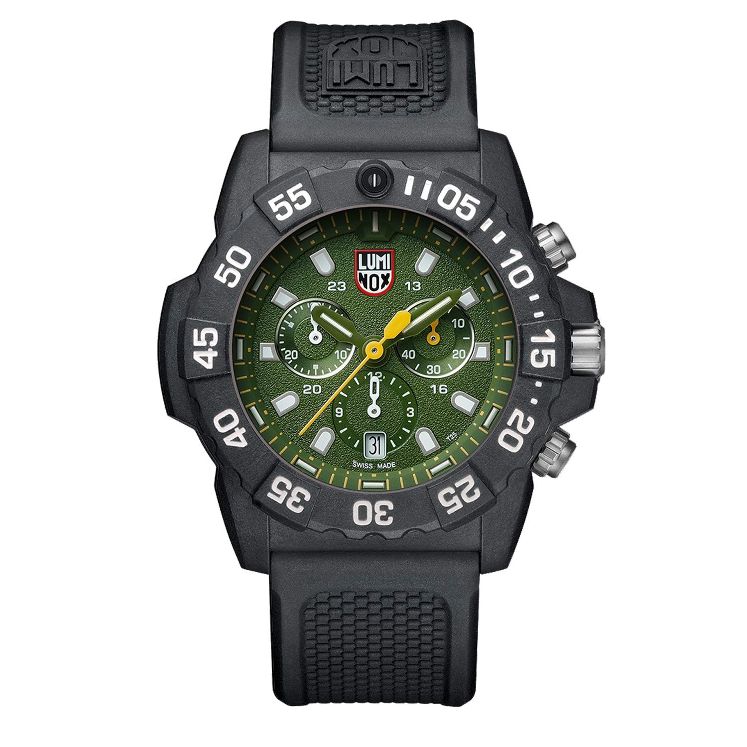 Luminox Navy Seal XS.3597 Mens Watch 45mm - Military Dive Watch in Black/Green Date Function Chronograph 200m Water Resistant