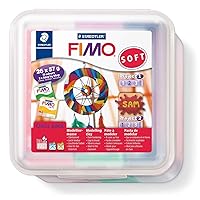 Staedtler Fimo Soft Modelling Clay - Dream Catcher - Easy to unroll, Hardens in Oven. Pack of 26 x 57g Blocks in 11 Assorted Colours. 8023 50 LX.
