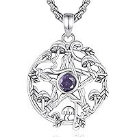 EUDORA Harmony Ball 925 Sterling Silver Pentagram Necklace for Women Men, Tetragrammaton Amulet Energy Pendant Vintage Guardian Star Jewelry Gift for Boys Girls, 24inch