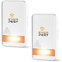 Ultrasonic Pest Repeller Plug in 2 Pack Repellent Control - Get Rid of Mosquito, Mice, Cockroach Spider Bed Bug Squirrel Fly Wasp Ant Rodent Mice Indoor, Outdoor, Patio Home Roach Infestation Fix
