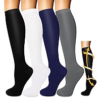 Iseasoo 4 Pairs-Compression Socks for Men Women Circulation-Best Support for Nurses,Running,Athletic