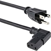 StarTech.com 6ft (1.8m) Computer Power Cord, NEMA 5-15P to Right Angle C13, 10A 125V, 18AWG, Replacement AC Power Cord, PC Power Supply Cable, Printer / Monitor Power Cord - UL Listed (PXT101L)