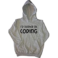 I'd Rather Be Coding Grey Kids Hoodie