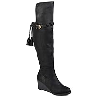 Journee Collection Womens Jezebel Boot Black, 6.5 Extra Wide Calf US