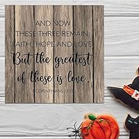 and Now These Three Remain Faith Hope and Love Rockets Wood Sign Kirklands Wood Isabelline Plaque No Odor Fashion Nautical for Engaged 8-Inch