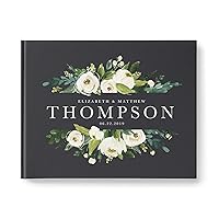 Wedding Guest Book, Personalized, Hardcover with 80 Blank Pages, Landscape 10.9 x 8.75 inch