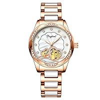 rorios Women's Watches Automatic Watch Mechanical Watch Waterproof Luminous Watch with Stainless Steel Strap Fashion Diamond Watch
