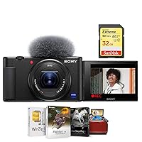 Sony ZV-1 Compact 4K HD Camera - Free Bundle with 32GB SDHC U3 Memory Card, Mac Software Package