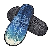 Fuzzy Slippers for Men Women Foam Slippers Winter Mountain House Winter Warm Shoes for Outdoor Indoor