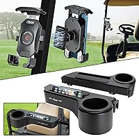 Roykaw Golf Cart Magnetic Phone Holder Mount and Armrest with Cup Holder