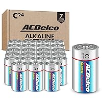 Powermax ACDelco 24-Count Size C Alkaline Batteries, Super Alkaline Battery, 7-Year Shelf Life, Reclosable Packaging