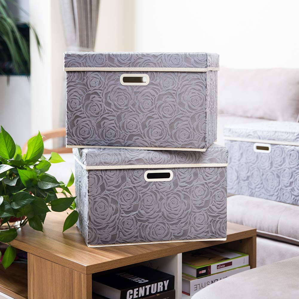 Mua PRANDOM Larger Collapsible Storage Boxes with Lids Fabric ...