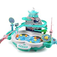 Cute Stone 2 in 1 Fishing Game, Water Play, Toy, Magnetic Fishing, Indoor Game, Music, Tabletop Game, Birthday, Christmas, Gift, Unisex