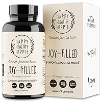 Joy-Filled Mood Support Supplement w/ St Johns Wort | Helps Calm The Mind & Body, Stress Relief Energy Supplements | 100% Plant-Based - Ashwagandha, Rhodiola, Eleuthero | Herbal Adaptogens, 60 ct