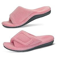 GRITHEIM Women's Orthotic Arch Support Slippers Fuzzy Adjustable Orthopedic Slippers for Plantar Fasciitis Furry Slide Slippers for Ladies