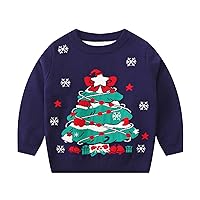 Toddler Boys Girls Christmas Sweaters New Year's Knitwear Cute Tulle Holiday Party Top Cam Girl Cute Sweatshirt