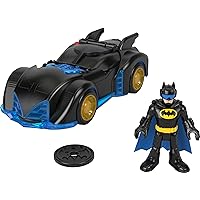 Fisher-Price Imaginext DC Super Friends Batman Toys Shake & Spin Batmobile with Poseable Figure for Preschool Pretend Play Ages 3+ Years