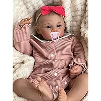 Cute Newborn Reborn Baby Doll, 19 inch Lifelike Reborn Silicone Baby Girl Soft Weighted Body Realistic Sweet Baby Reborn Toddler Handmade Doll Sets Toys for Kids