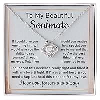 To My Beautiful Soulmate Necklace Gift for Her, Wedding Anniversary Jewelry for Women, Soulmate Birthday Jewelry for Wife from Husband, Soulmate Christmas Jewelry For Wife with Message Card.