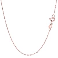 Jewelry Affairs 14k Rose Gold Cable Link Chain Necklace, 1.1mm