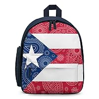Puerto Rico Paisley Flag Backpack Small Travel Backpack Lightweight Daypack Work Bag for Women Men