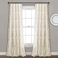 Lush Decor Nova Ruffle Window Curtain Panel Pair, 42