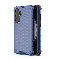Clear Case Compatible with Samsung Galaxy S23 FE,Transparent Honeycomb 360 Full Body Coverage Hard PC+TPU Shockproof Protective Phone Cover Slim Case (Color : Blue)