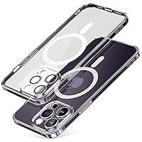 Case for iPhone 14/14 Plus/14 Pro /14 Pro Max Strong Magnets Compatible with MagSafe Anti-Yellowing Clear Phone Case with Full Camera Protection Cover (Clear,iPhone14)