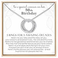 Annamate Birthday Gifts for Women Sterling Silver 30th 40th 50th 60th 70th 80th 90th Birthday Necklace For Her 3 4 5 6 7 8 9 Decade Jewelry 30 40 50 60 70 80 90 Years Old, Sterling Silver, No Gemstone