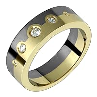 Diamanta Titanium & 14K Gold Band