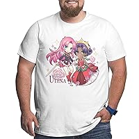 Anime Big Size Man's T Shirt Revolutionary Girl Utena Round Neck Short-Sleeve Tee Tops Custom Tees Shirts