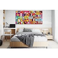 ZELLART Pop Art Music Collage №SL532 Ready to Hang Canvas Print 1 Panel / 47