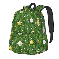Xmas green Tree Printed Casual Daypack with side mesh pockets Laptop Backpack Travel Rucksack for Men Women
