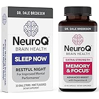 NeuroQ Memory & Focus with Sleep Now Strips - 24/7 Brain Health Support - Boosts Cognitive Performance & Healthy Brain Function - Neuroprotective Formula
