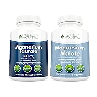 Magnesium Taurate 400mg + Magnesium Malate 400mg - Highly Bioavailable - High Absorption Bundle - 270 + 270 Vegetarian Tablets