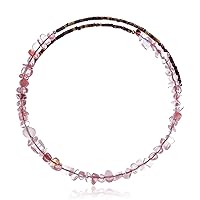$130Tag Pink Quartz Certified Navajo Native Adjustable Choker Wrap Necklace 25574 Made by Loma Siiva