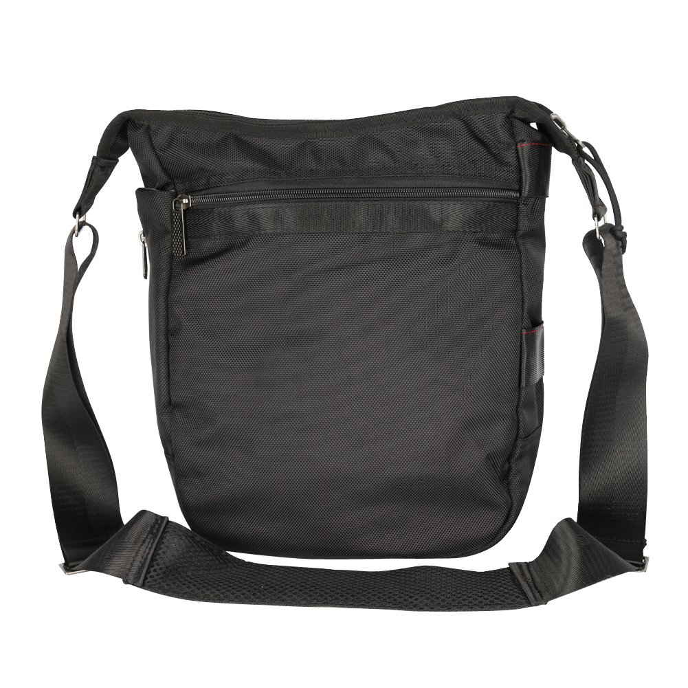 Larswon Vertical Messenger Bag, Crossbody Bag, Shoulder Bag Tablets Bag Satchel for Men Women Black
