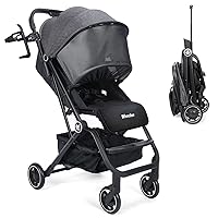  Blahoo Baby Stroller for Newborn, 2 in1 High Landscape Stroller,  Foldable Aluminum Alloy Pushchair with Adjustable Backrest. Bassinet  Stroller(Gold Gray) : Baby