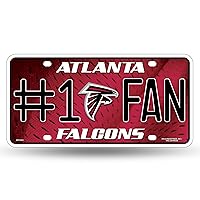 Rico Industries NFL #1 Fan Metal License Plate Tag, Atlanta Falcons