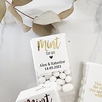 Mint to be Wedding Favor Stickers with Gold Foil, Personalized Tic Tac Stickers, Engagement Party Favors in Gold, Rose Gold, Silver