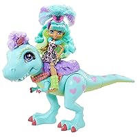 Rockelle Doll and Tyrasaurus Dinosaur Pal Playset with Accessories, Gift for 4 Year Olds and up