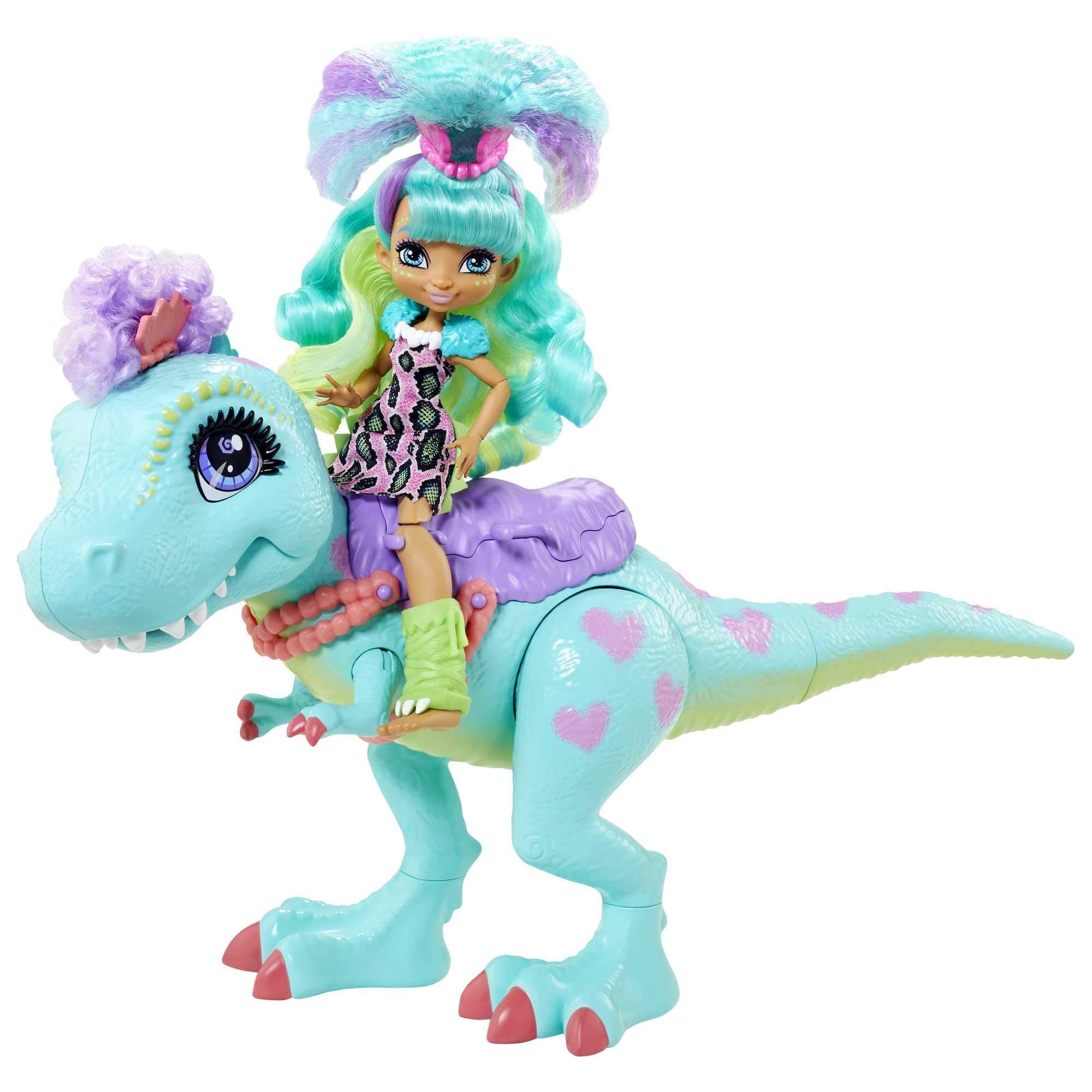 Cave Club Rockelle Doll and Tyrasaurus Dinosaur Pal Playset with Accessories, Gift for 4 Year Olds and up
