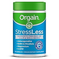 StressLess, Vegan Stress Relief Supplement - Blend of Magnesium, Lemon Balm, GABA, 5 HTP, Rhodiola Rosea, Ashwagandha and Chamomile, Gluten Free, Doctor Formulated - 90 Count, 30 Day Supply