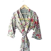 Generic Winter Kimono Cardigan Robe Boho Jacket Winter Kimono Cardigan Front Shirt Open Satin Kimono Robe Kantha Kimono Maternity Women Gown Night Dress By RANJANACRAFT., One Size