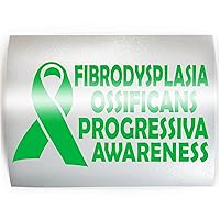 Fibrodysplasia Ossificans Progressiva FOP Disease AWARENESS Green Ribbon - PICK YOUR COLOR & SIZE - Vinyl Decal Sticker F