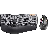ProtoArc Backlit Wireless Ergonomic Keyboard and RGB Bluetooth Ergonomic Mouse