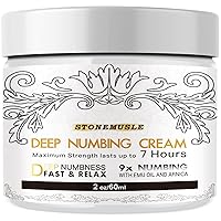 7 Hours Maximum Strength Numbing Cream Tattoo (2oz/ 60ml), Painless Tattoo Numbing Cream, Numbing Cream for Tattoos Extra Strength with 9X Numbing, Emu Oil and Arnica - 2oz/ 60ml