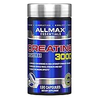 ALLMAX Nutrition - Creatine Monohydrate, Micronized Creatine Powder for Strength and Muscle Recovery, Gluten Free & Fast Absorbing, 120 Capsules