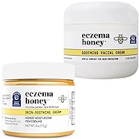 ECZEMA HONEY Original Skin-Soothing Cream & Soothing Facial Cream - Bundle for Sensitive & Dry Skin - Cruelty Free