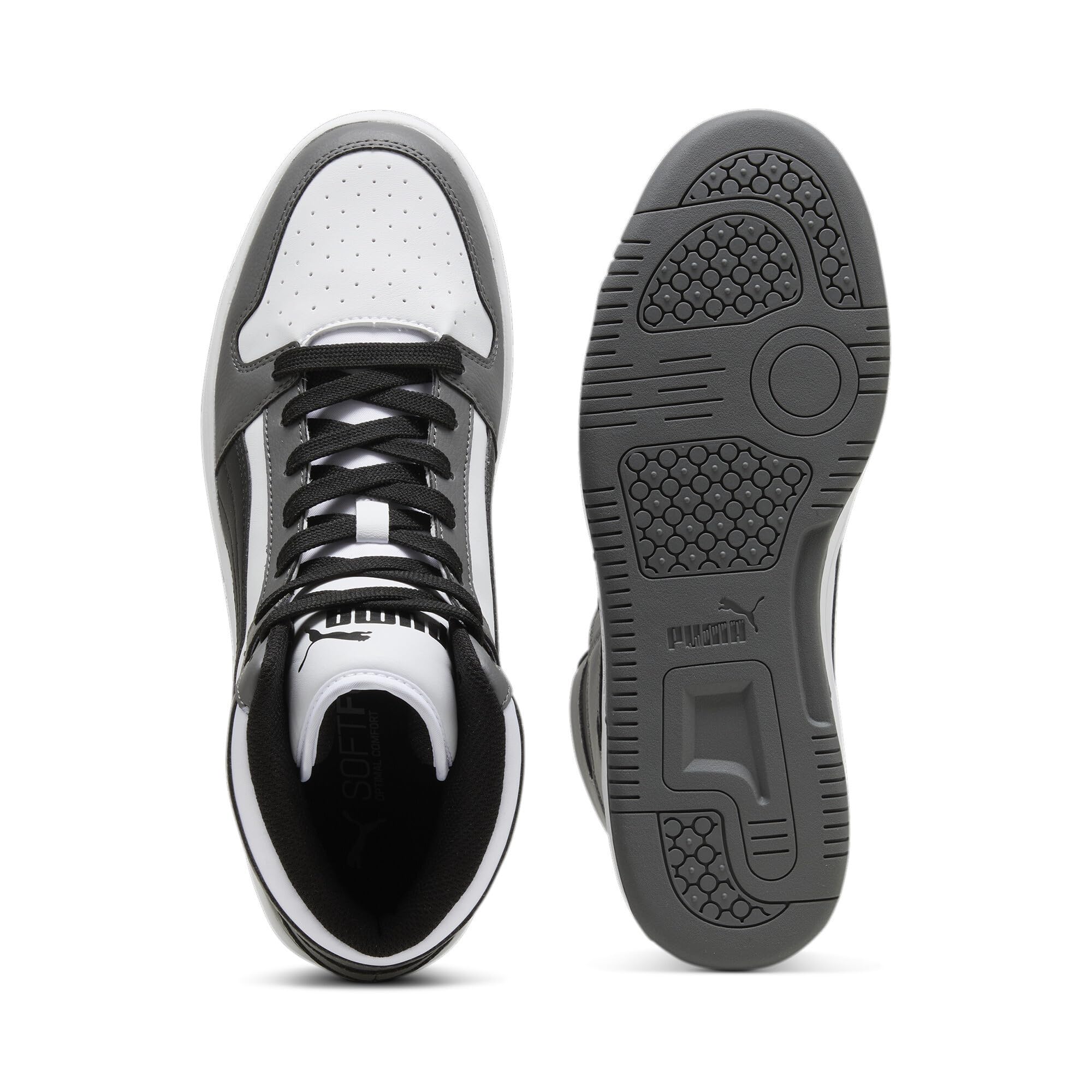PUMA Men's Rebound Layup Sneaker, White Black-Cool Dark Gray, 10.5